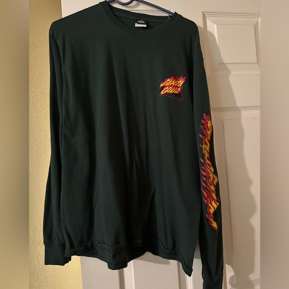 Large Santa Cruz dark green long sleeve shirt